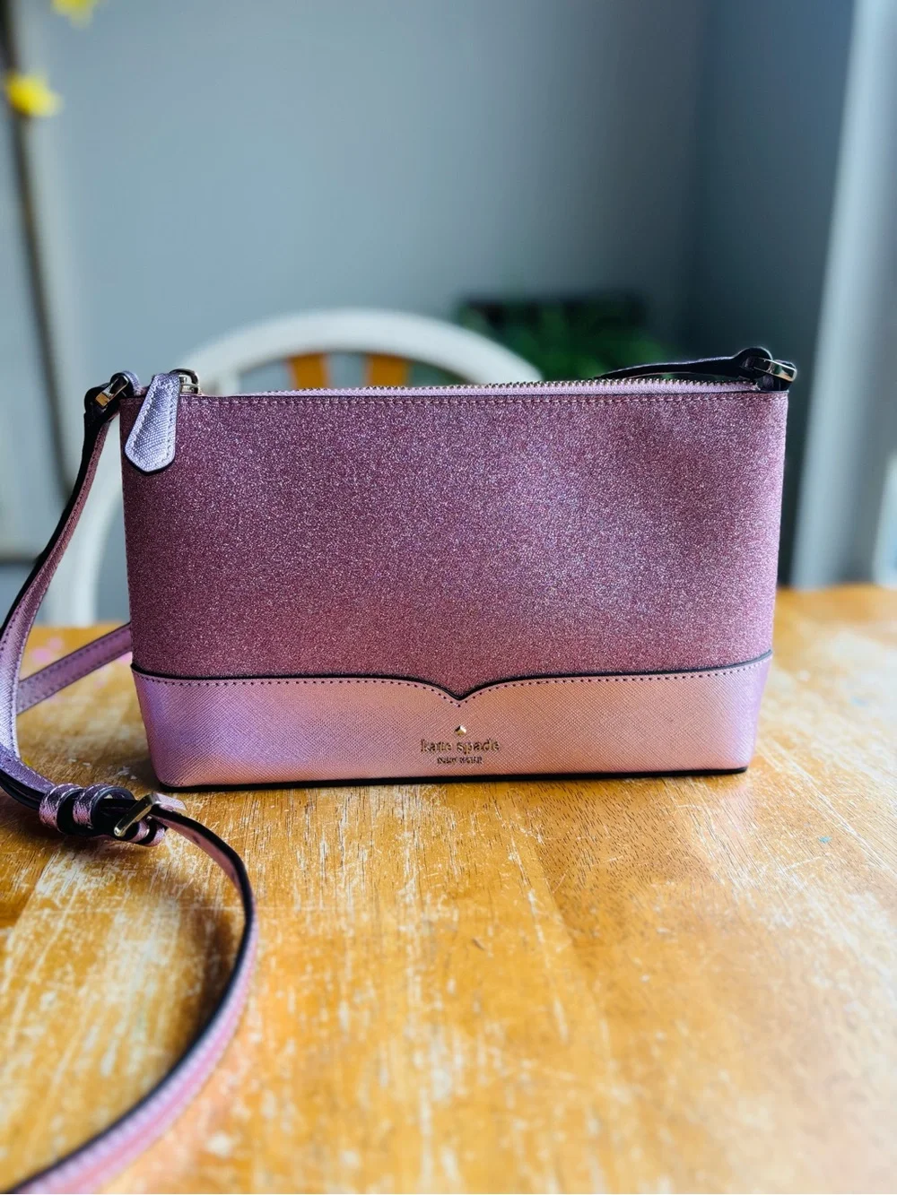 Kate Spade Rose Pink Glitter & Blush Crossbody Bag - Picture 2 of 12